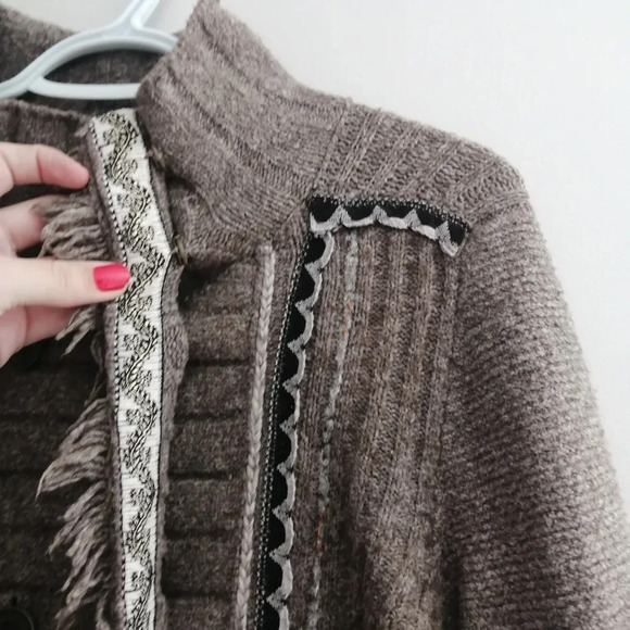 Free People Cuddle Bear Admiral Chenille Knit Double Breasted Cardigan Small - Picture 8 of 16